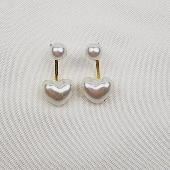 Classic Heart-Shaped Stud Ball-Shaped Retro Fashion Earrings - Picture 3 of 5